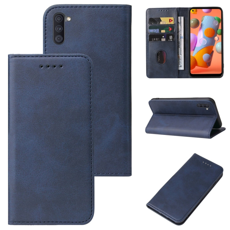 For Samsung Galaxy A11 Magnetic Closure Leather Phone Case