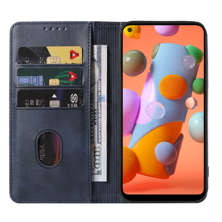 For Samsung Galaxy A11 Magnetic Closure Leather Phone Case