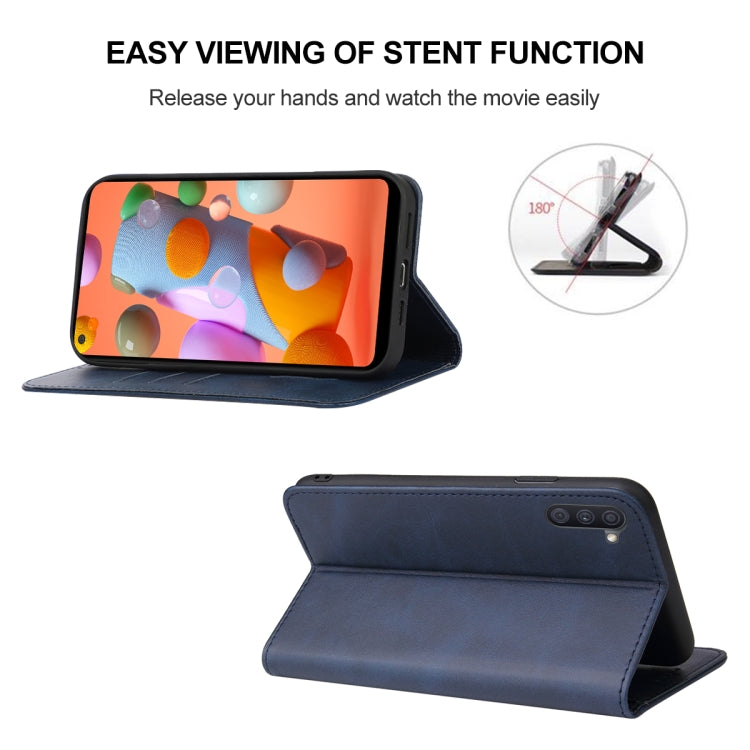 For Samsung Galaxy A11 Magnetic Closure Leather Phone Case
