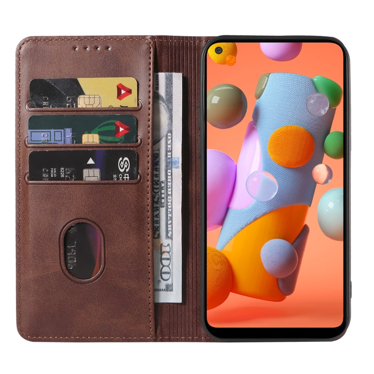 For Samsung Galaxy A11 Magnetic Closure Leather Phone Case