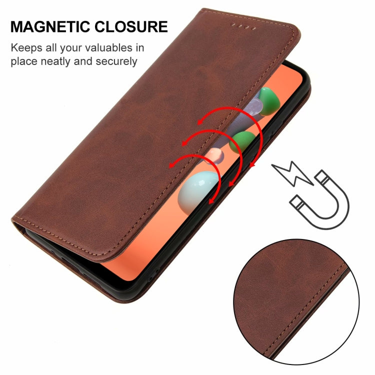 For Samsung Galaxy A11 Magnetic Closure Leather Phone Case