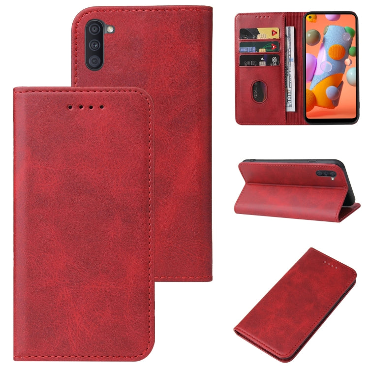For Samsung Galaxy A11 Magnetic Closure Leather Phone Case