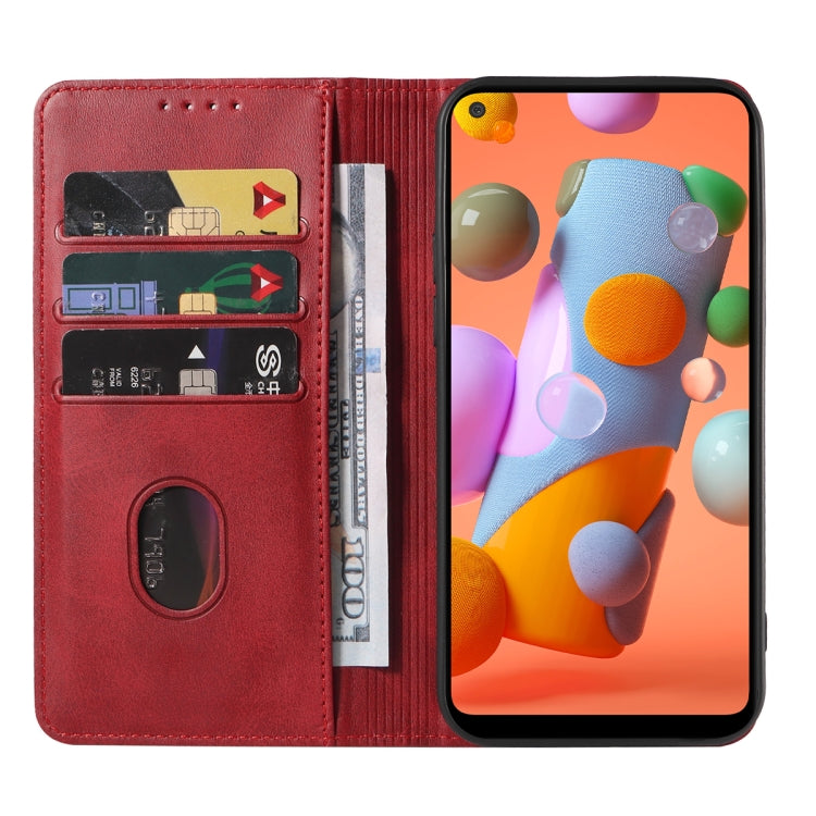 For Samsung Galaxy A11 Magnetic Closure Leather Phone Case