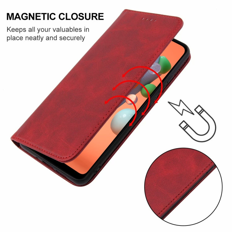 For Samsung Galaxy A11 Magnetic Closure Leather Phone Case