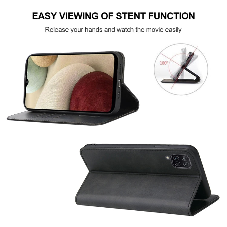 For Samsung Galaxy A12 5G Magnetic Closure Leather Phone Case