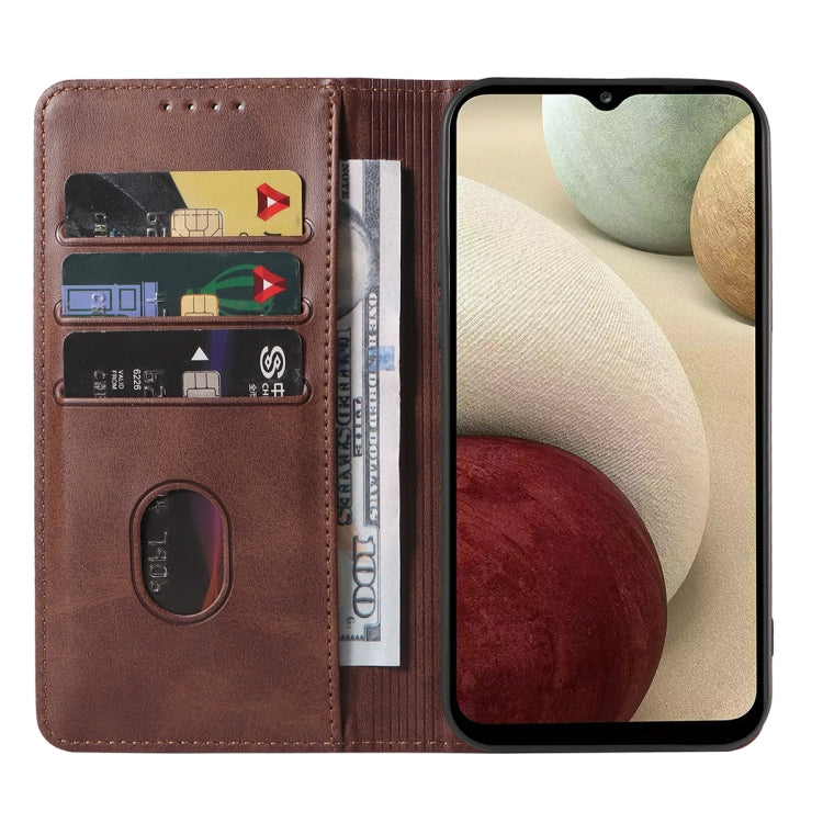 For Samsung Galaxy A12 5G Magnetic Closure Leather Phone Case