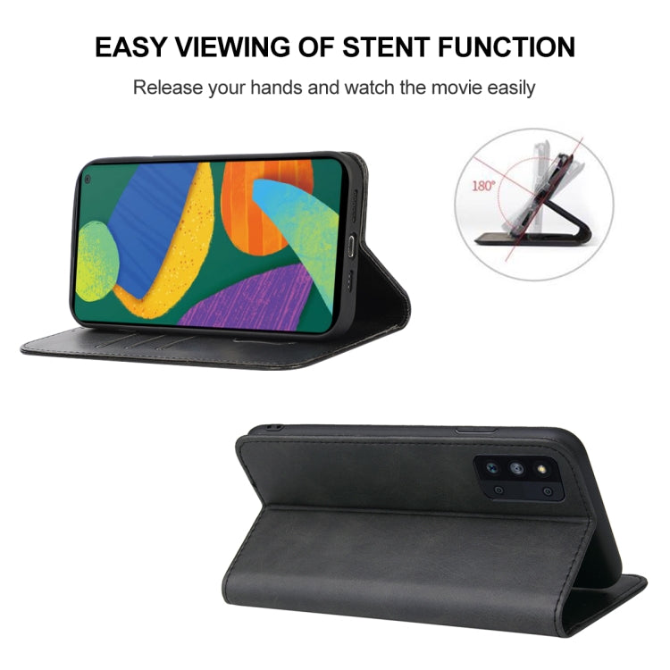 For Samsung Galaxy F52 5G Magnetic Closure Leather Phone Case