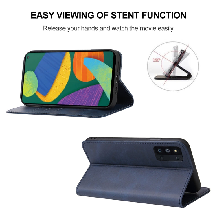 For Samsung Galaxy F52 5G Magnetic Closure Leather Phone Case