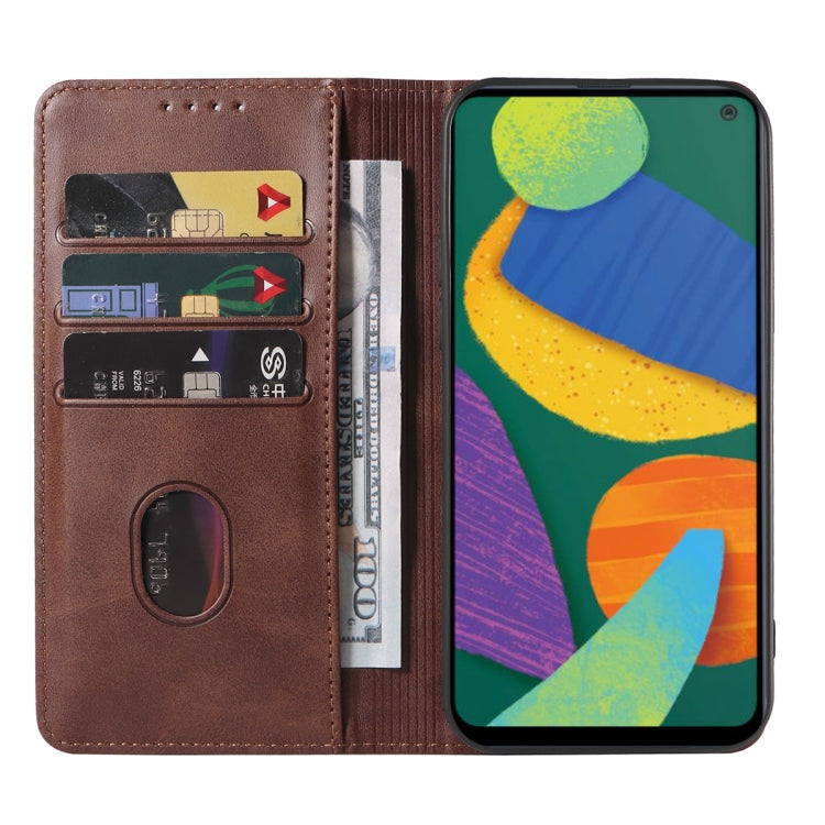 For Samsung Galaxy F52 5G Magnetic Closure Leather Phone Case