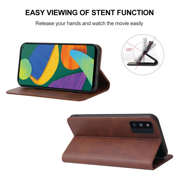 For Samsung Galaxy F52 5G Magnetic Closure Leather Phone Case