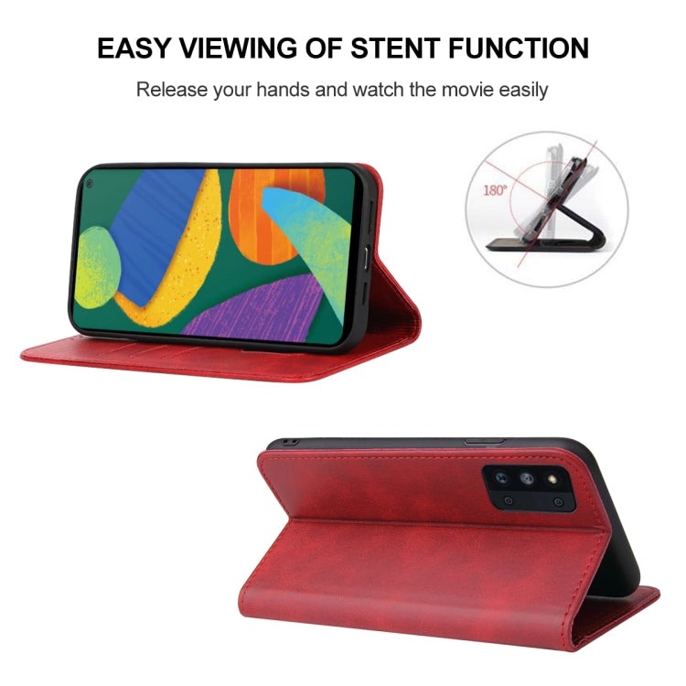 For Samsung Galaxy F52 5G Magnetic Closure Leather Phone Case