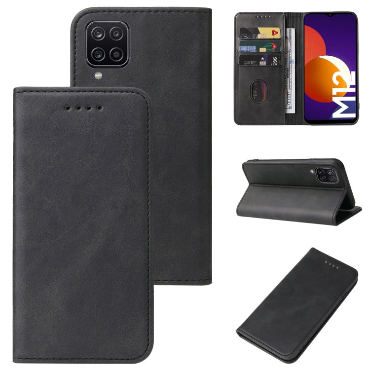 For Samsung Galaxy M12 / F12 Magnetic Closure Leather Phone Case