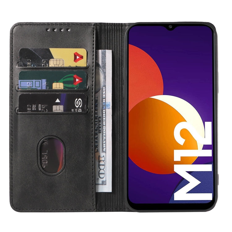 For Samsung Galaxy M12 / F12 Magnetic Closure Leather Phone Case