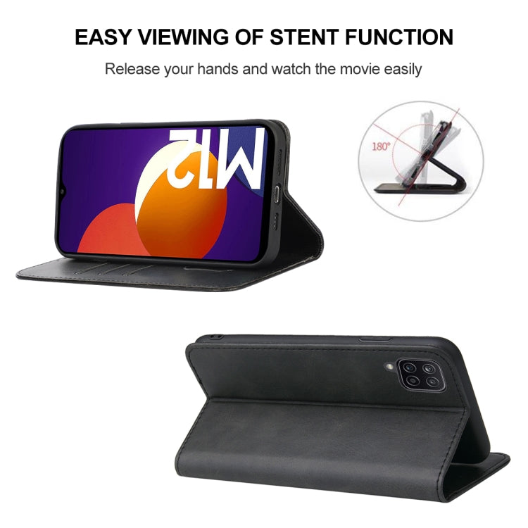 For Samsung Galaxy M12 / F12 Magnetic Closure Leather Phone Case