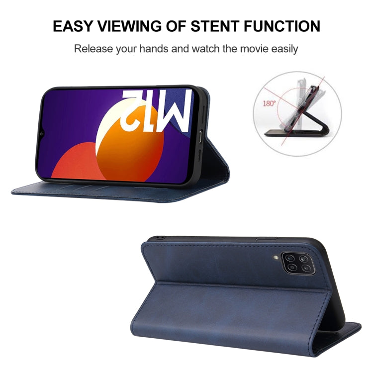 For Samsung Galaxy M12 / F12 Magnetic Closure Leather Phone Case
