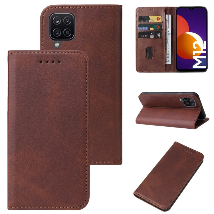 For Samsung Galaxy M12 / F12 Magnetic Closure Leather Phone Case