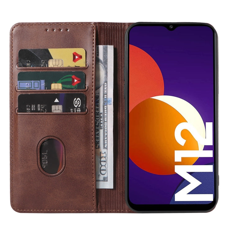 For Samsung Galaxy M12 / F12 Magnetic Closure Leather Phone Case