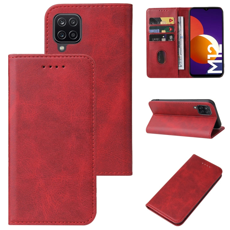 For Samsung Galaxy M12 / F12 Magnetic Closure Leather Phone Case