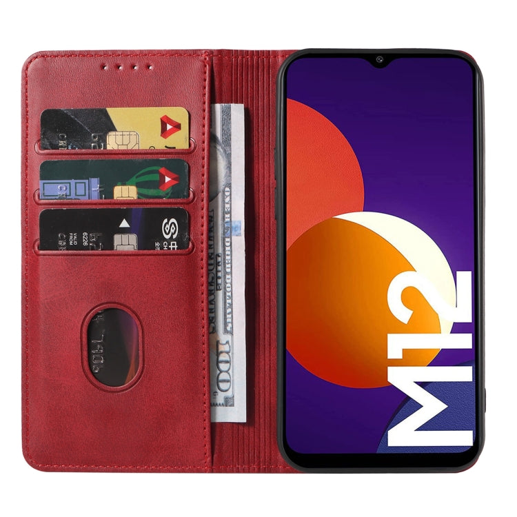 For Samsung Galaxy M12 / F12 Magnetic Closure Leather Phone Case