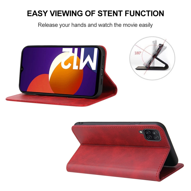 For Samsung Galaxy M12 / F12 Magnetic Closure Leather Phone Case