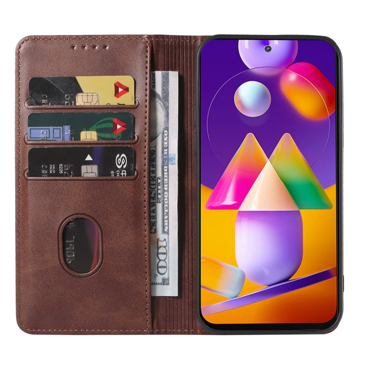 For Samsung Galaxy M31s Magnetic Closure Leather Phone Case