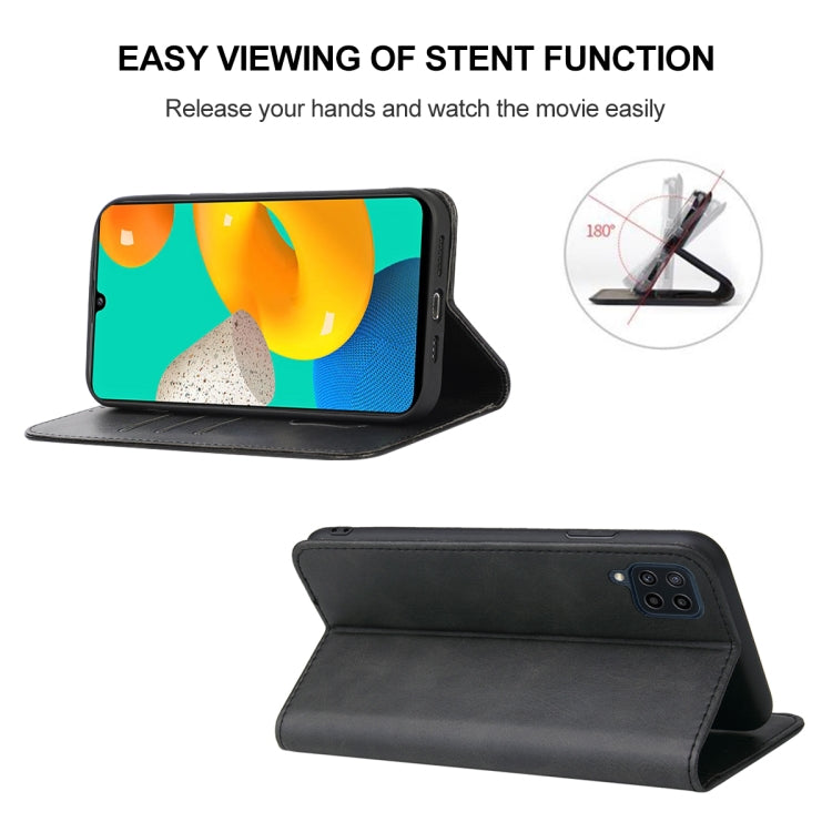 For Samsung Galaxy M32 Magnetic Closure Leather Phone Case