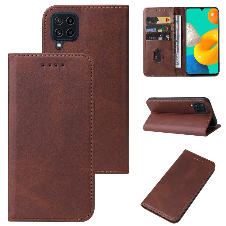 For Samsung Galaxy M32 Magnetic Closure Leather Phone Case