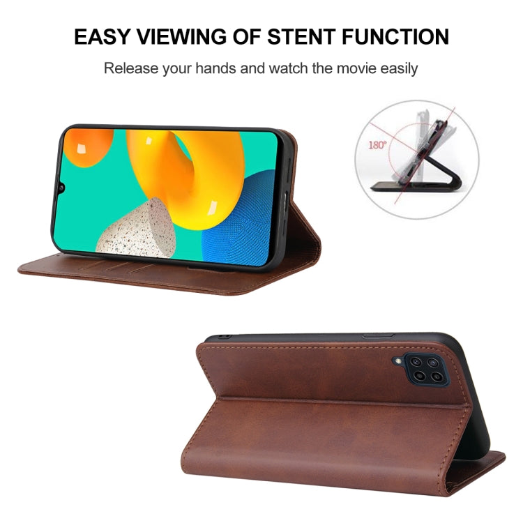 For Samsung Galaxy M32 Magnetic Closure Leather Phone Case