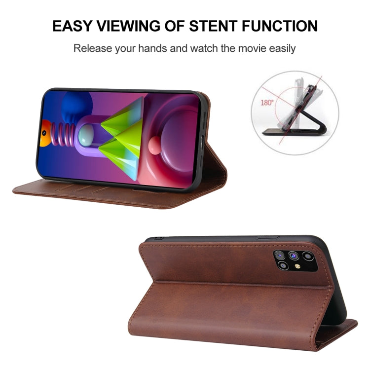 For Samsung Galaxy M51 EU Version Magnetic Closure Leather Phone Case