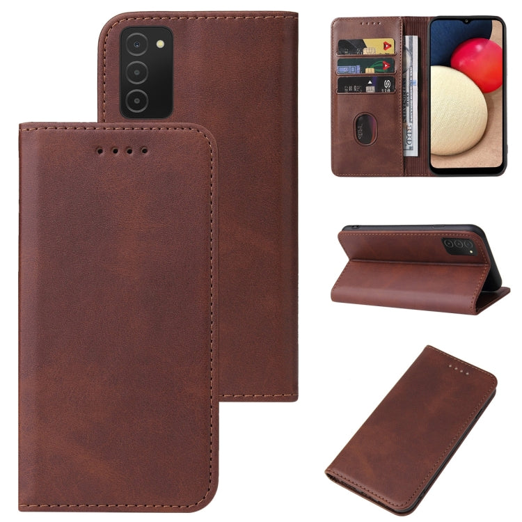 For Samsung Galaxy A02s US / M02s / A03s 164mm Magnetic Closure Leather Phone Case