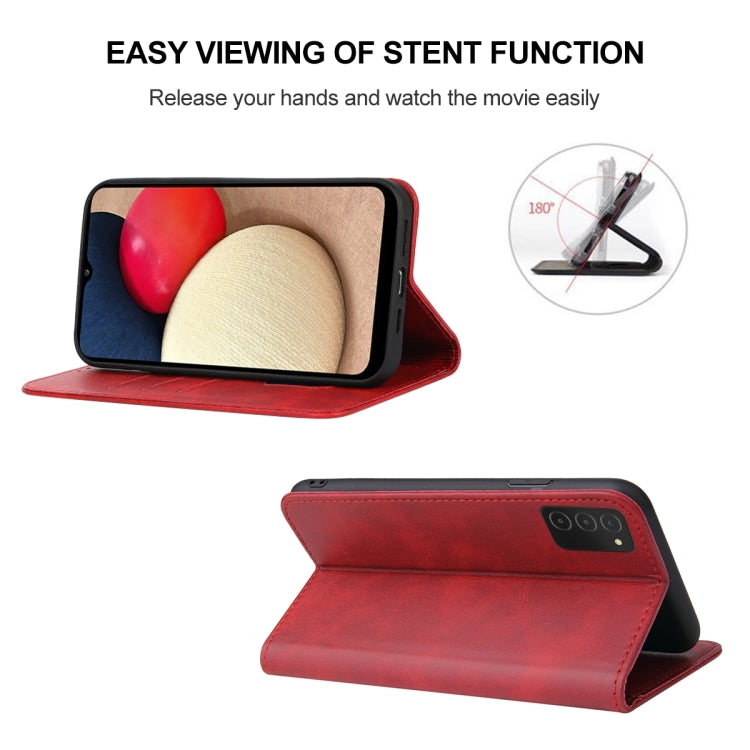 For Samsung Galaxy A02s US / M02s / A03s 164mm Magnetic Closure Leather Phone Case