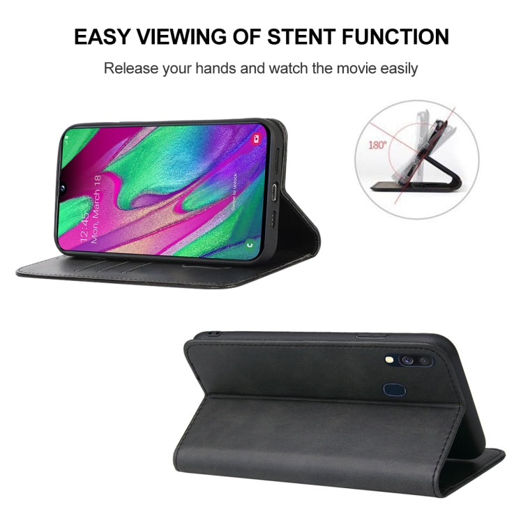 For Samsung Galaxy A40 Magnetic Closure Leather Phone Case