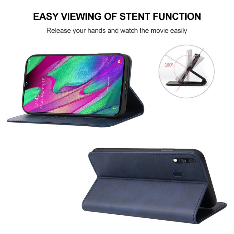 For Samsung Galaxy A40 Magnetic Closure Leather Phone Case