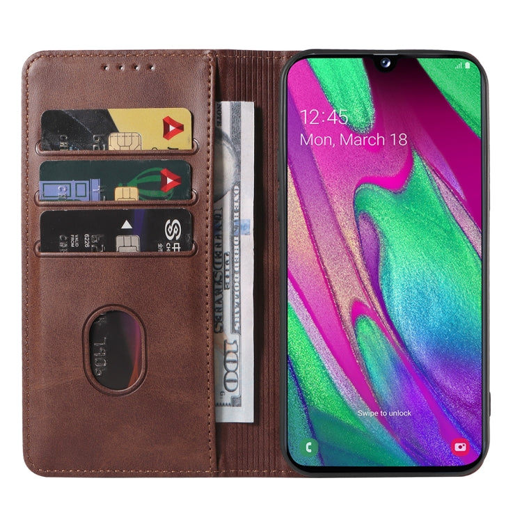 For Samsung Galaxy A40 Magnetic Closure Leather Phone Case