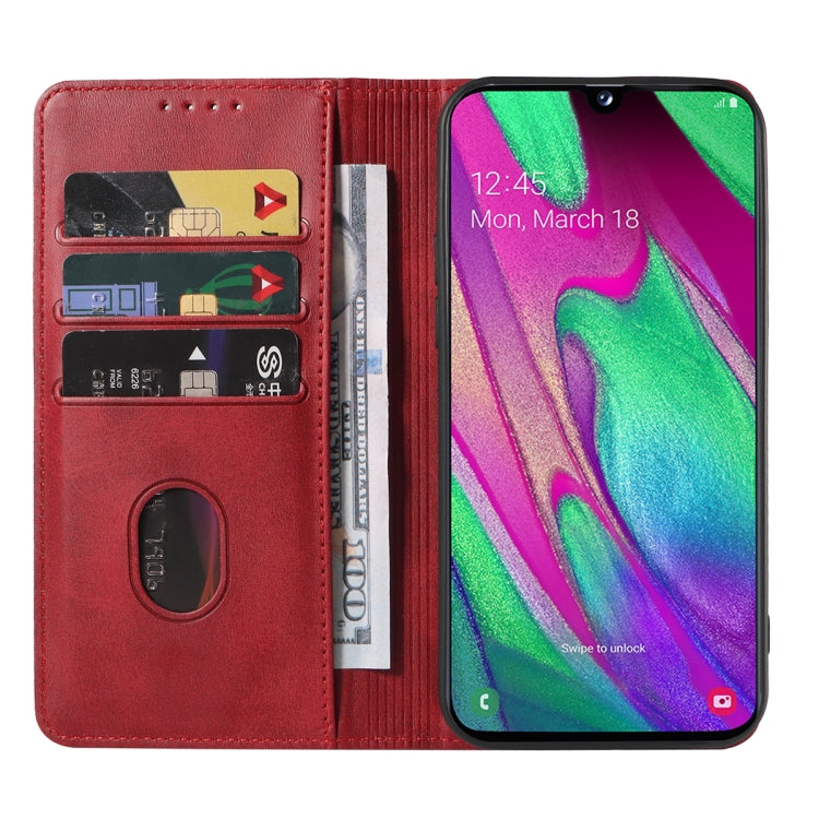 For Samsung Galaxy A40 Magnetic Closure Leather Phone Case