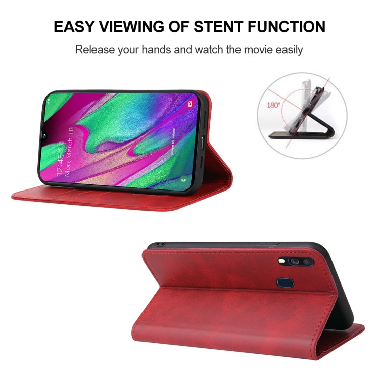 For Samsung Galaxy A40 Magnetic Closure Leather Phone Case