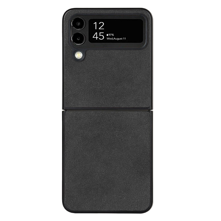 For Samsung Galaxy Z Flip4 Lambskin Texture Leather Folded Phone Case