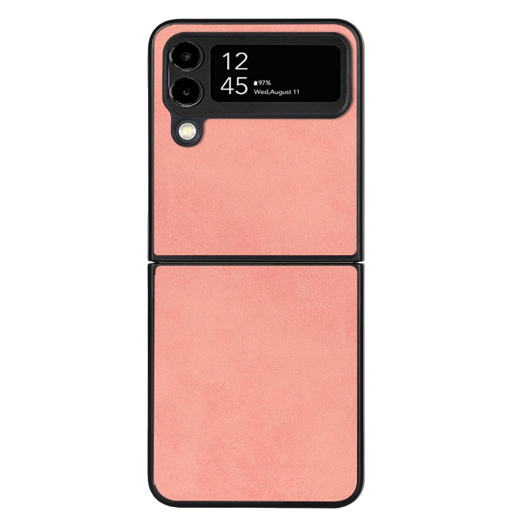 For Samsung Galaxy Z Flip4 Lambskin Texture Leather Folded Phone Case