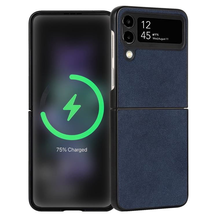 For Samsung Galaxy Z Flip4 Lambskin Texture Leather Folded Phone Case