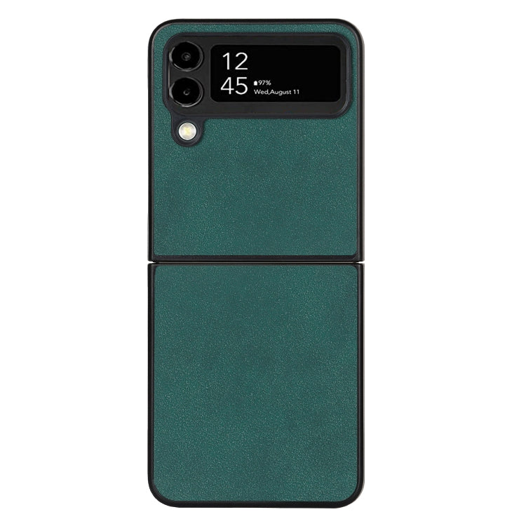 For Samsung Galaxy Z Flip4 Lambskin Texture Leather Folded Phone Case