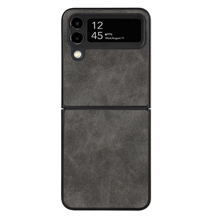 For Samsung Galaxy Z Flip4 Lambskin Texture Leather Folded Phone Case