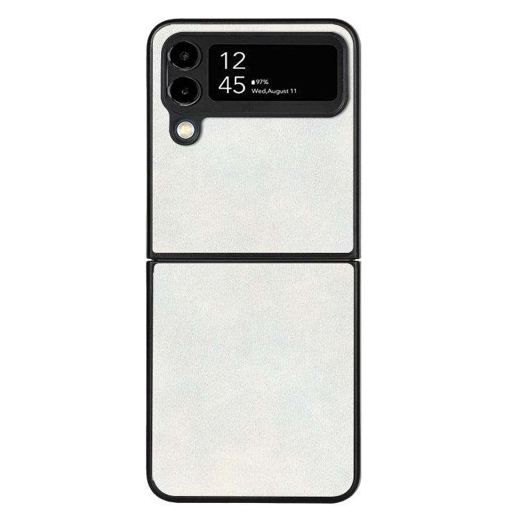 For Samsung Galaxy Z Flip4 Lambskin Texture Leather Folded Phone Case