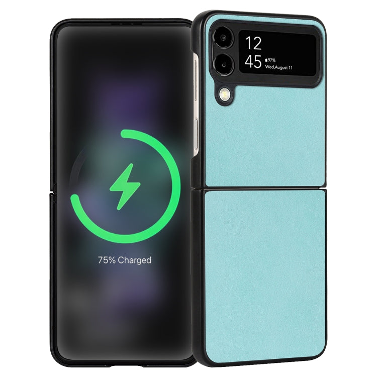 For Samsung Galaxy Z Flip4 Lambskin Texture Leather Folded Phone Case