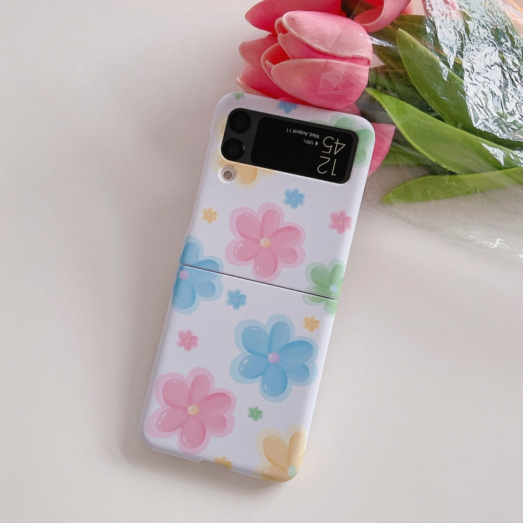 For Samsung Galaxy Z Flip4 Flowers Pattern Folded Phone Case