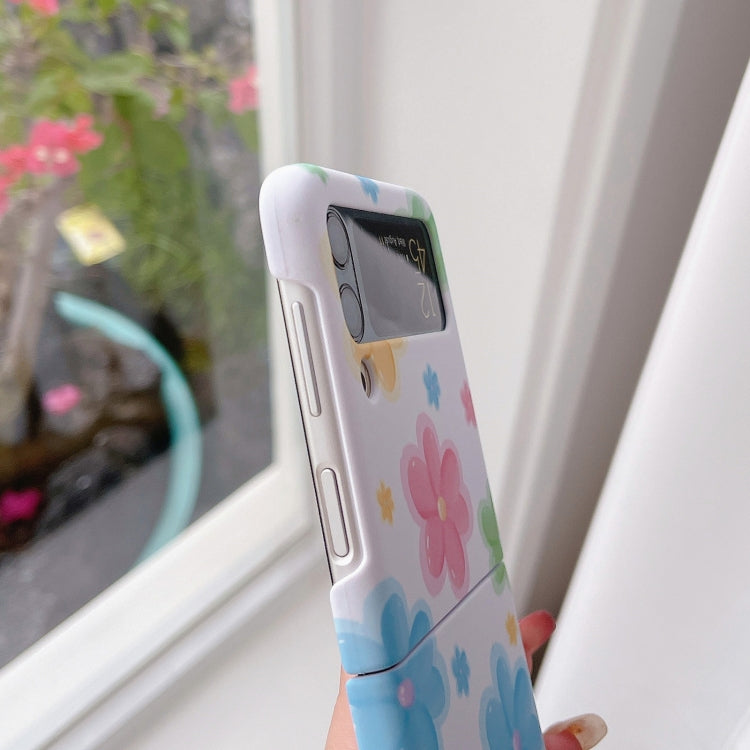 For Samsung Galaxy Z Flip4 Flowers Pattern Folded Phone Case