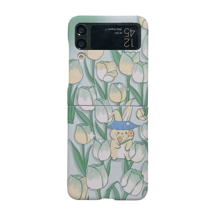 For Samsung Galaxy Z Flip4 Flowers Pattern Folded Phone Case
