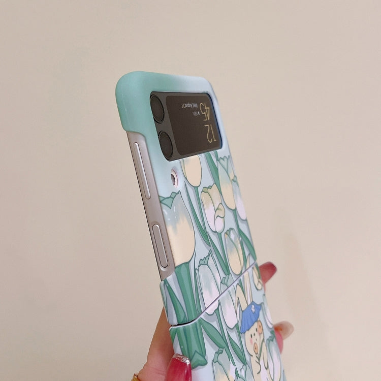 For Samsung Galaxy Z Flip4 Flowers Pattern Folded Phone Case