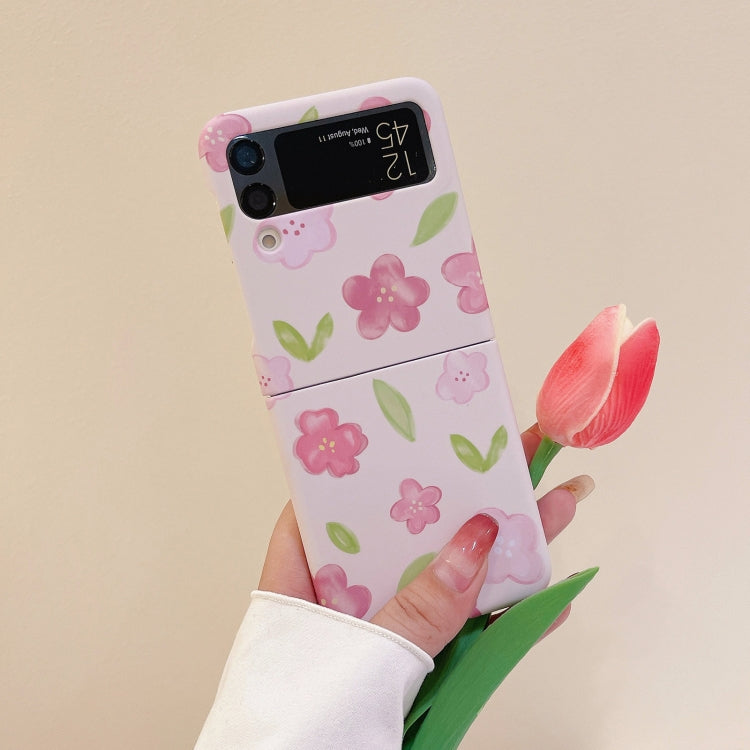 For Samsung Galaxy Z Flip4 Flowers Pattern Folded Phone Case