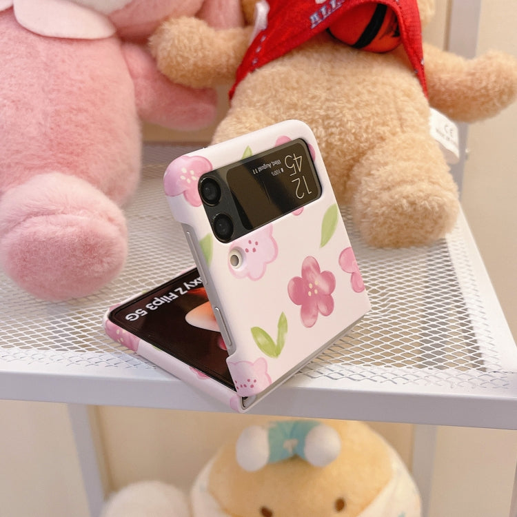 For Samsung Galaxy Z Flip4 Flowers Pattern Folded Phone Case
