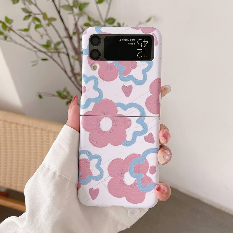 For Samsung Galaxy Z Flip4 Flowers Pattern Folded Phone Case